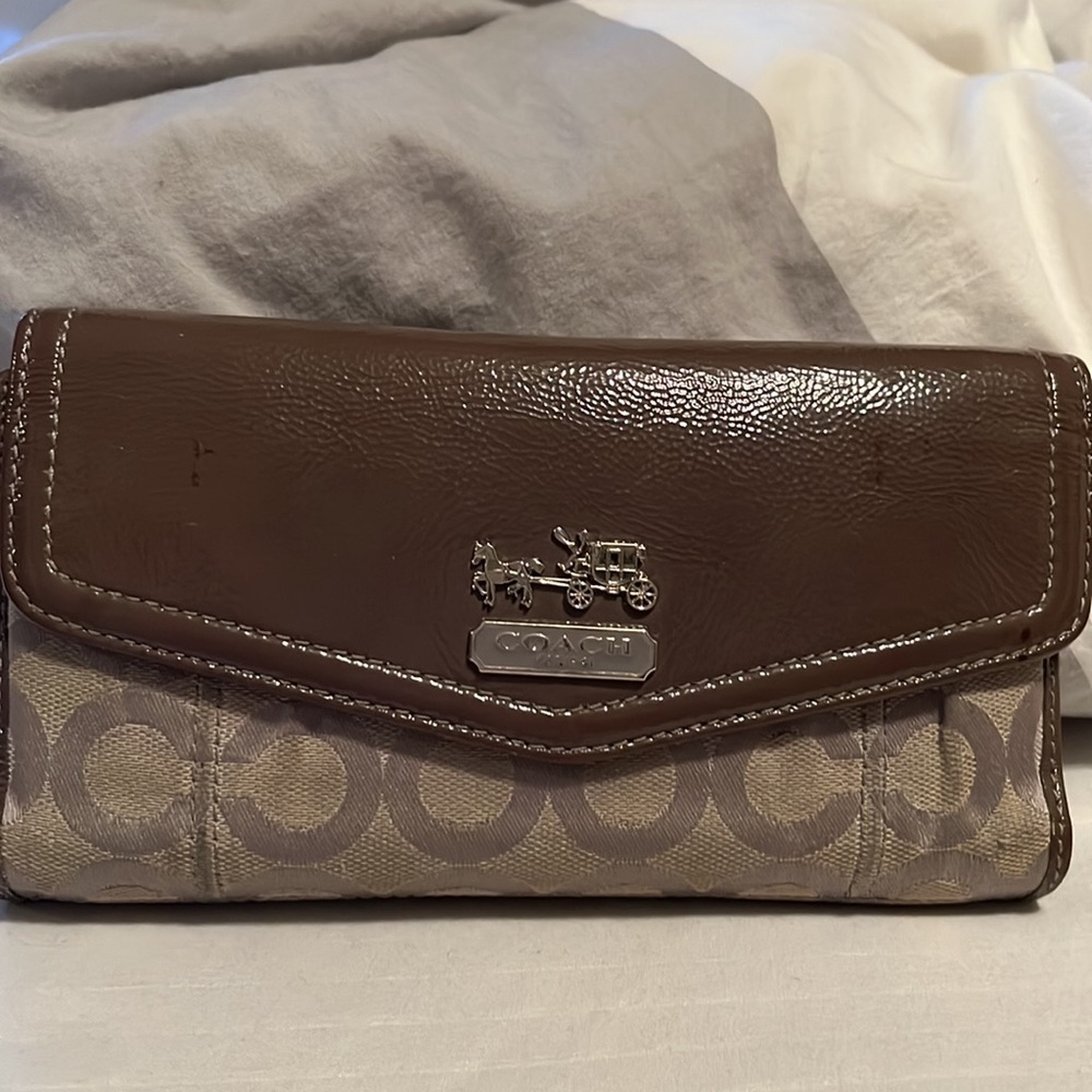 Coach wallet gray with leather - Picture 2 of 6